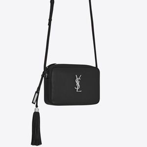 YSL Lou Camera Bag (Black/Silver Hardware)